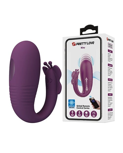 Pretty Love - Klay App-Controlled Thrusting Wearable Egg Vibrator (Purple) PL1156 Durio.sg