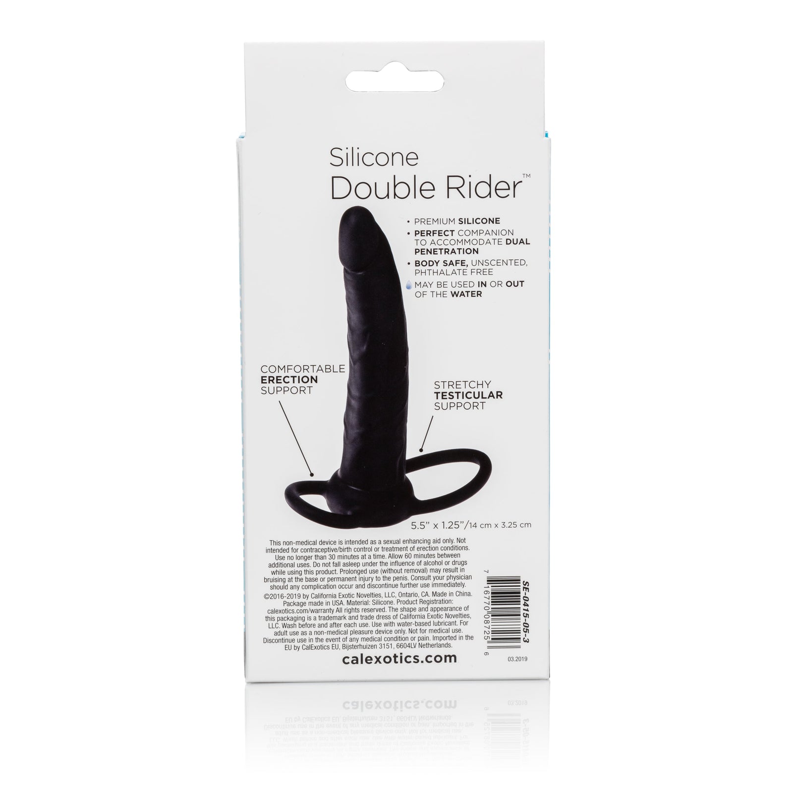 CalExotics - Double Rider Silicone Cock Ring (Black) - Black