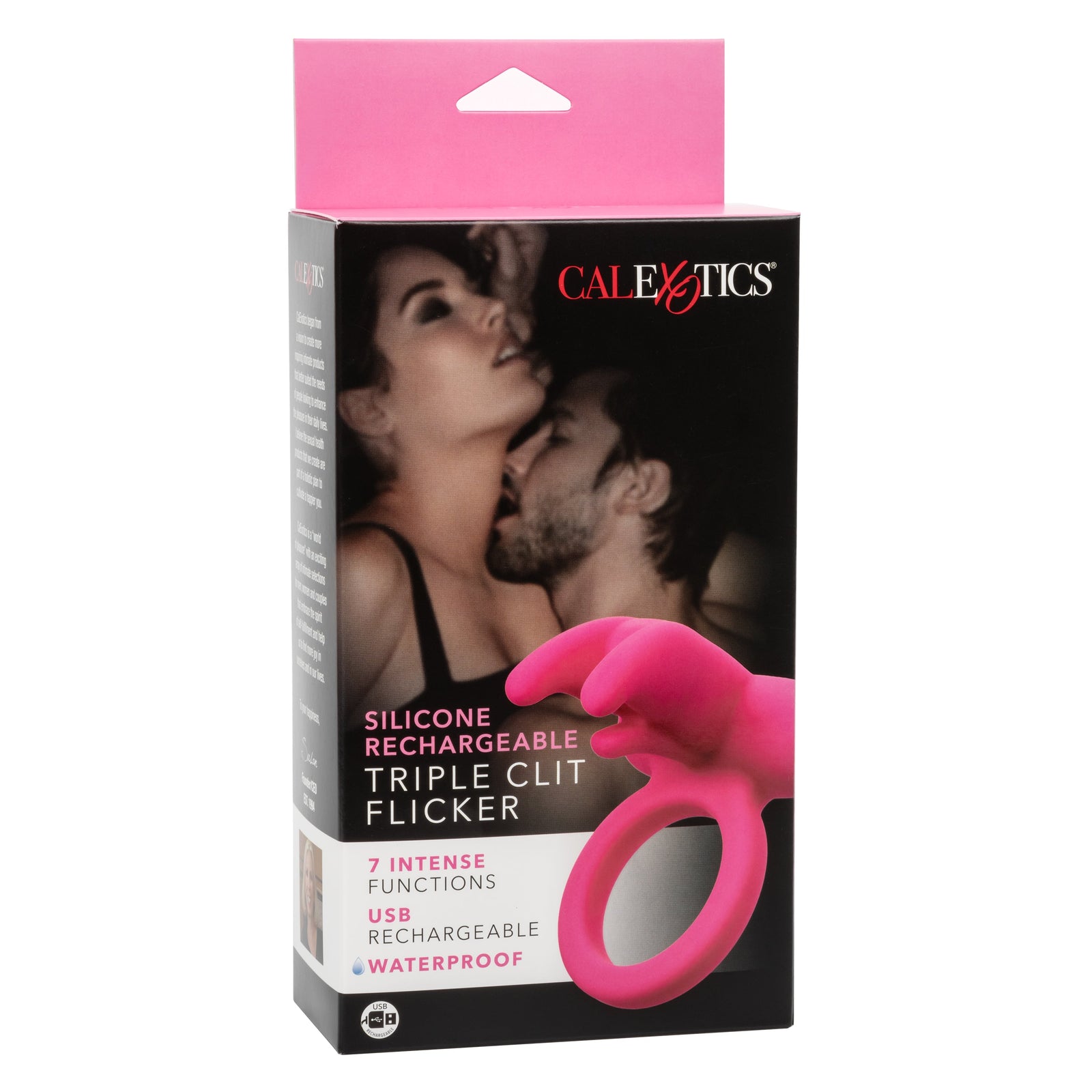CalExotics - Triple Flicker Rechargeable Clitoral Vibrator (Pink) - Pink