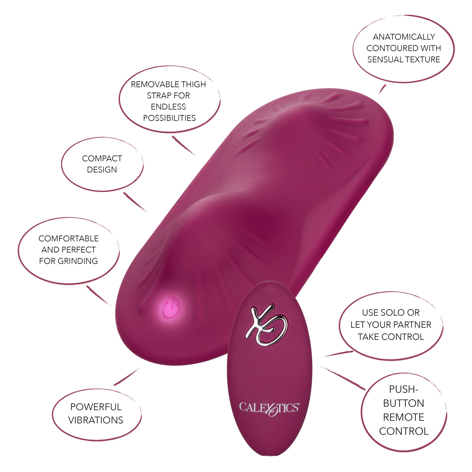 CalExotics - Dual Rider Remote-Control Wearable Couples Vibrator (Red) - Red