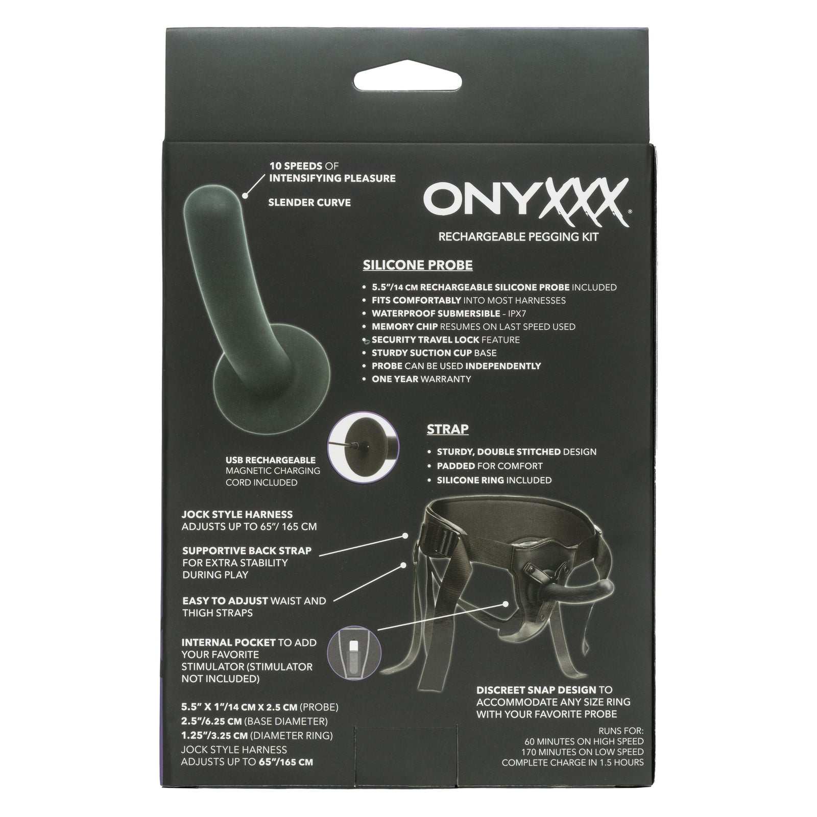 CalExotics - Onyxxx Rechargeable Vibrating Pegging Kit (Black) - Black