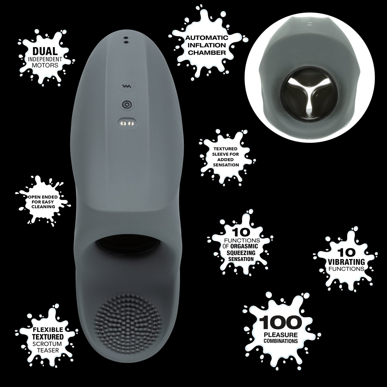 CalExotics - Milk Master Automatic Squeeze Masturbator (Grey) - Grey