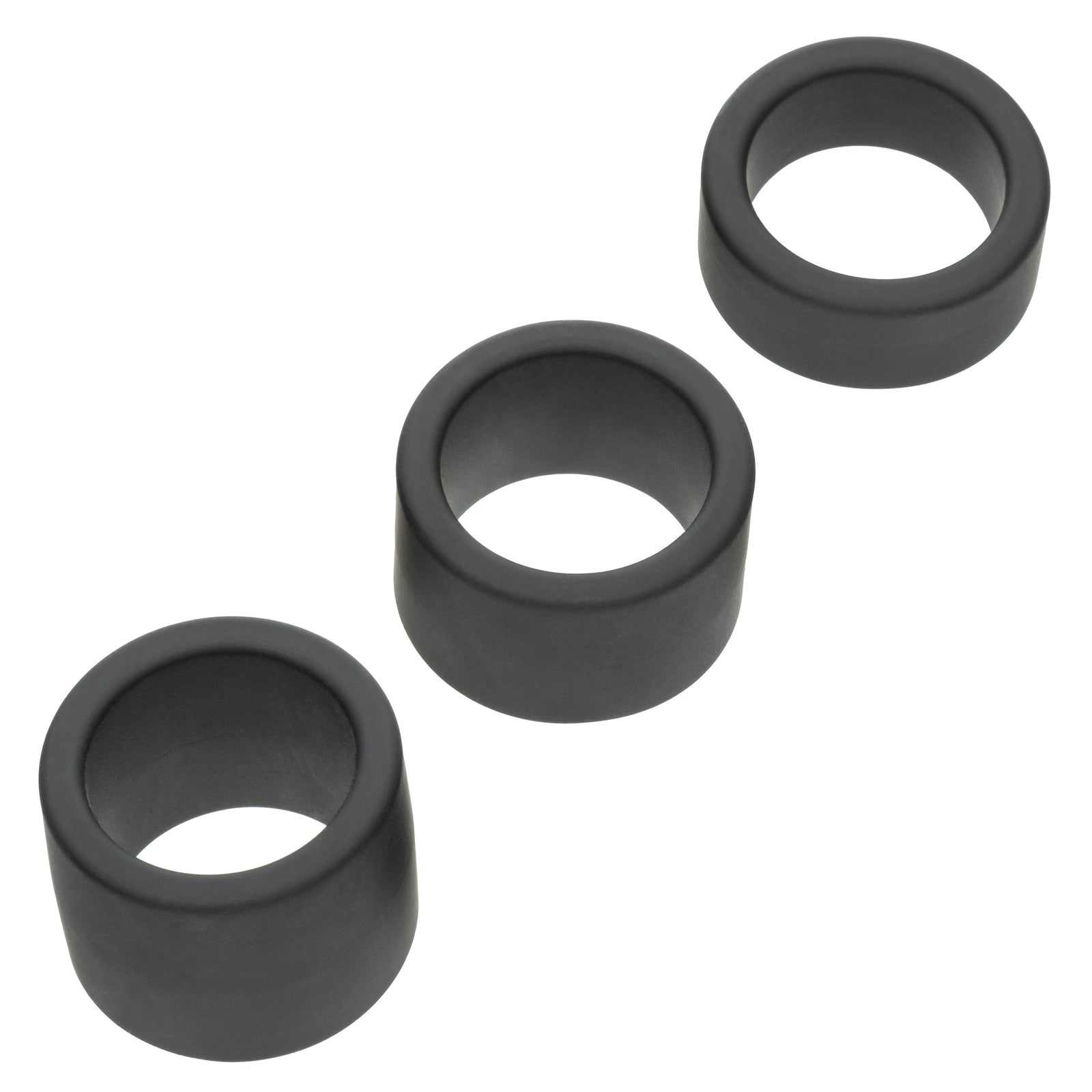 CalExotics - Alpha 3-Ring Stamina Cock Ring Set (Black) - Black