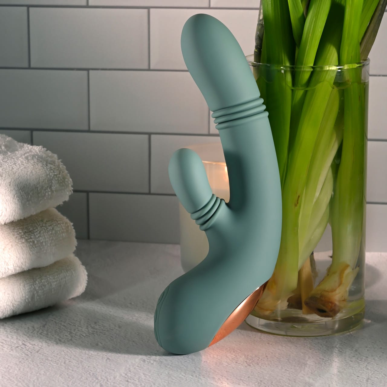 Evolved - Rub Me Tender Rechargeable Rabbit Vibrator (Green) EV1220 Durio.sg