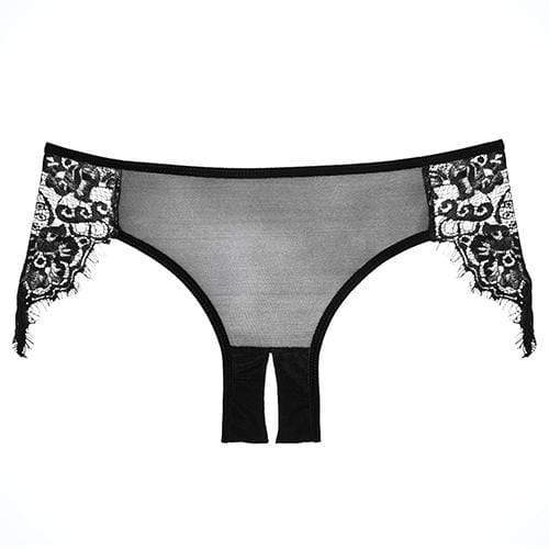 Allure Lingerie - Adore Lavish & Lace Crotchless Panty O/S (Black) - Crotchless Panties Durio.sg