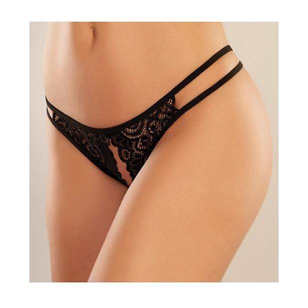 Allure Lingerie - Adore Lovestruck Panty O/S (Black) - Crotchless Panties Durio.sg