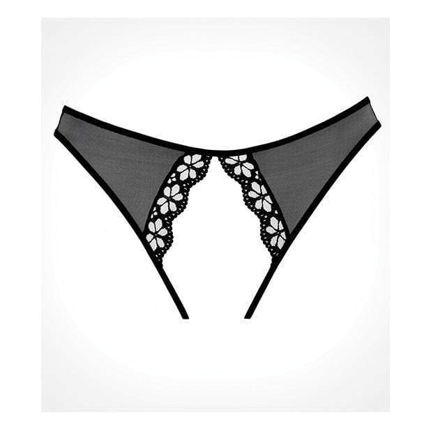 Allure Lingerie - Adore Mirabelle Plum Panty O/S (Black) - Crotchless Panties Durio.sg