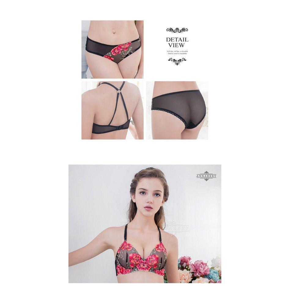 Annaberry - Luxury Love Beauty Back No Pad Rims Underwear Bra Set NA16040053 (Black) - Lingerie Set Durio.sg