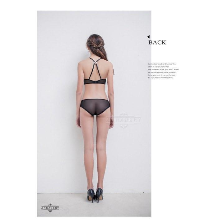 Annaberry - Luxury Love Beauty Back No Pad Rims Underwear Bra Set NA16040053 (Black) - Lingerie Set Durio.sg