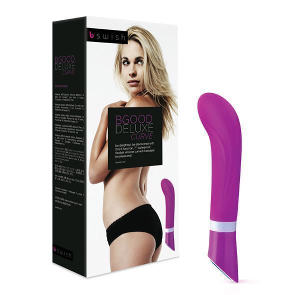 B Swish - Bgood Deluxe Curve Vibrator (Violet) - G Spot Dildo (Vibration) Non Rechargeable Durio.sg