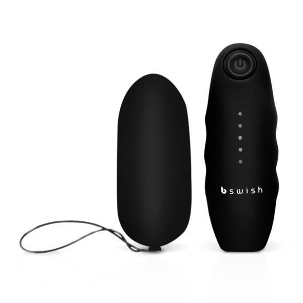 B Swish - Bnaughty Unleashed Classic Egg Vibrator (Black) - Wired Remote Control Egg (Vibration) Non Rechargeable Durio.sg