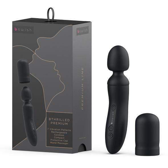 B Swish - Bthrilled Premium Line Wand Massager (Black) - Wand Massagers (Vibration) Rechargeable Durio.sg