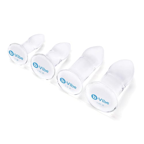 B-Vibe - Glass Anal Dilator Set 4 Pieces (Clear) - Glass Anal Plug (Non Vibration) Durio.sg