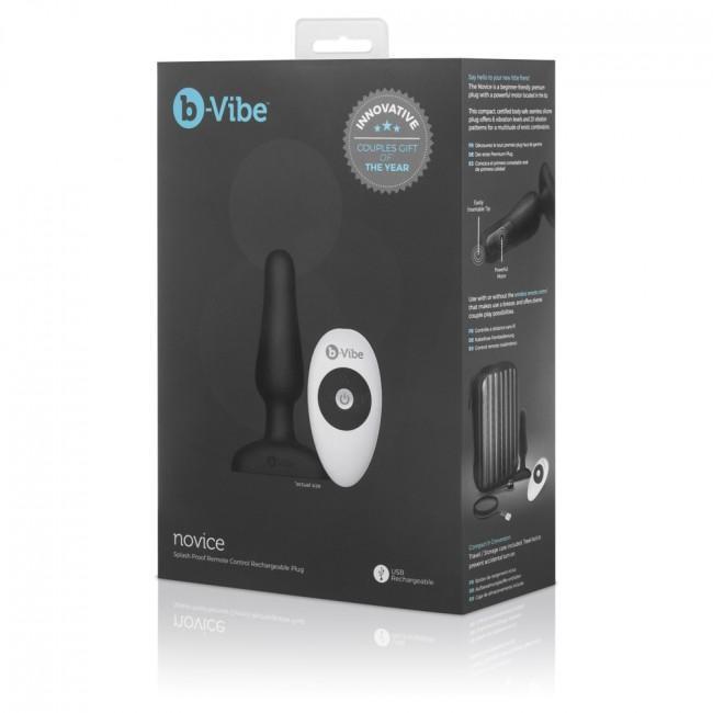 B-Vibe - Novice Remote Control Rechargeable Anal Plug (Black) - Remote Control Anal Plug (Vibration) Rechargeable Durio.sg