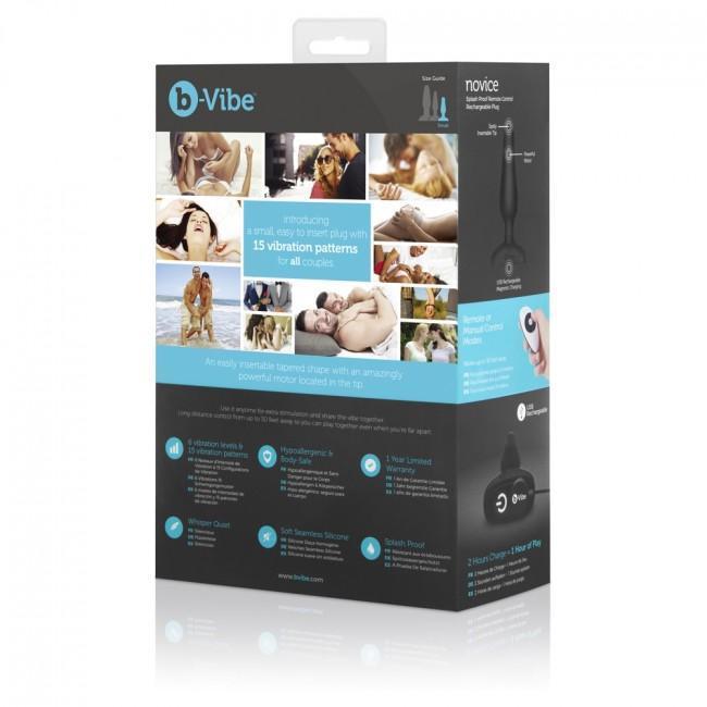 B-Vibe - Novice Remote Control Rechargeable Anal Plug (Black) - Remote Control Anal Plug (Vibration) Rechargeable Durio.sg