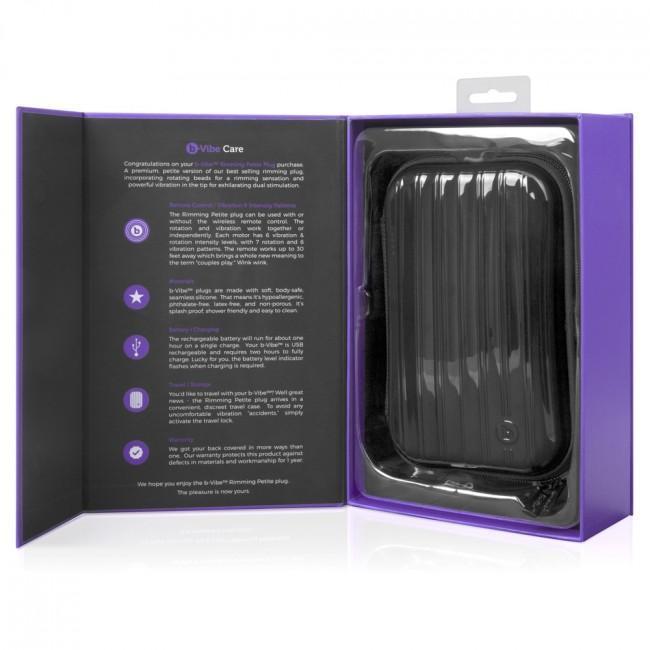 B-Vibe - Rimming Remote Control Vibrating Anal Plug Petite (Purple) - Remote Control Anal Plug (Vibration) Rechargeable Durio.sg