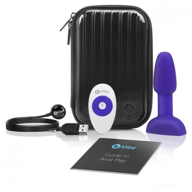 B-Vibe - Rimming Remote Control Vibrating Anal Plug Petite (Purple) - Remote Control Anal Plug (Vibration) Rechargeable Durio.sg