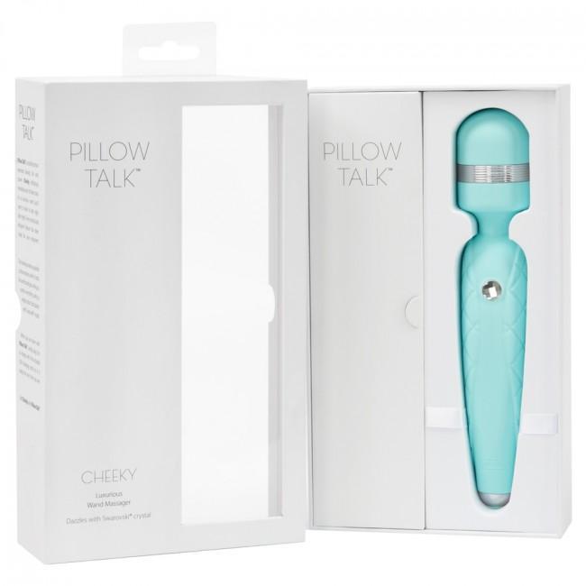 BMS - Pillow Talk Cheeky Luxurious Wand Massager (Blue) - Wand Massagers (Vibration) Rechargeable Durio.sg