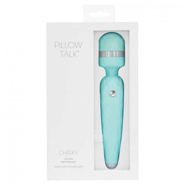BMS - Pillow Talk Cheeky Luxurious Wand Massager (Blue) - Wand Massagers (Vibration) Rechargeable Durio.sg