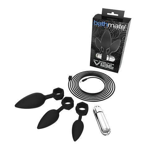 Bathmate - Anal Training Plugs Vibe (Black) - Anal Plug (Vibration) Rechargeable Durio.sg