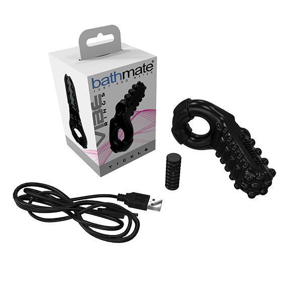 Bathmate - Vibe Ring Tickle Rechargable Cock Ring (Black) - Silicone Cock Ring (Vibration) Rechargeable Durio.sg