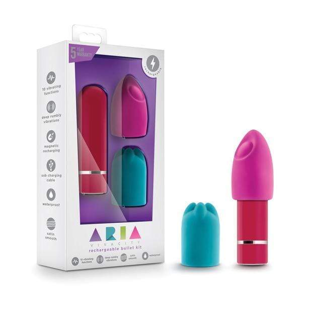 Blush Novelties - Aria Vivacity Rechargeable Bullet Vibrator Kit (Red) - Bullet (Vibration) Rechargeable Durio.sg