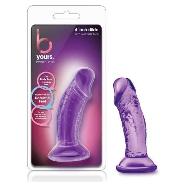 Blush Novelties - B Yours Sweet n Small Dildo with Suction Cup 4" (Purple) - Realistic Dildo with suction cup (Non Vibration) Durio.sg