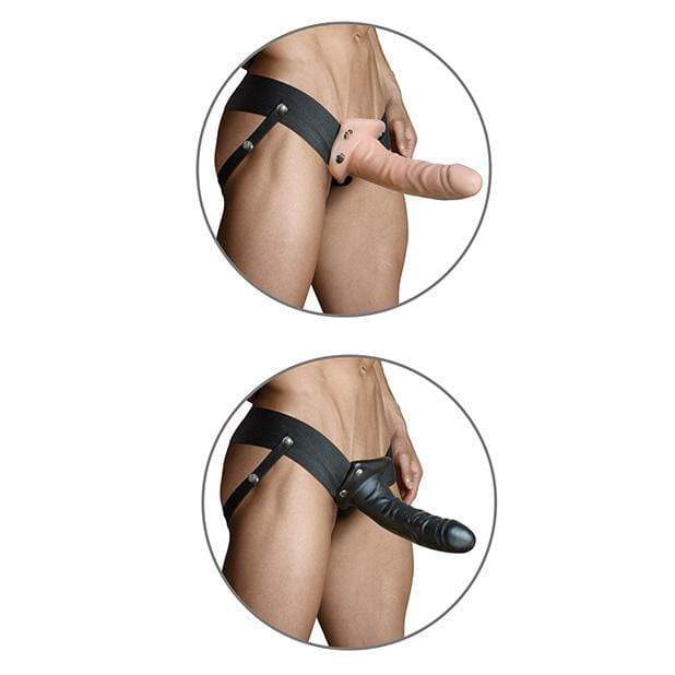 Blush Novelties - Dr Skin Hollow Strap On 6" (Beige) - Strap On with Hollow Dildo for Male (Non Vibration) Durio.sg