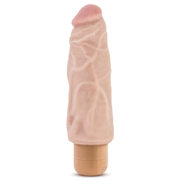 Blush Novelties - Dr Skin Vibe 9 Dong Vibrating Realistic Dildo 7" (Beige) - Realistic Dildo w/o suction cup (Vibration) Non Rechargeable Durio.sg
