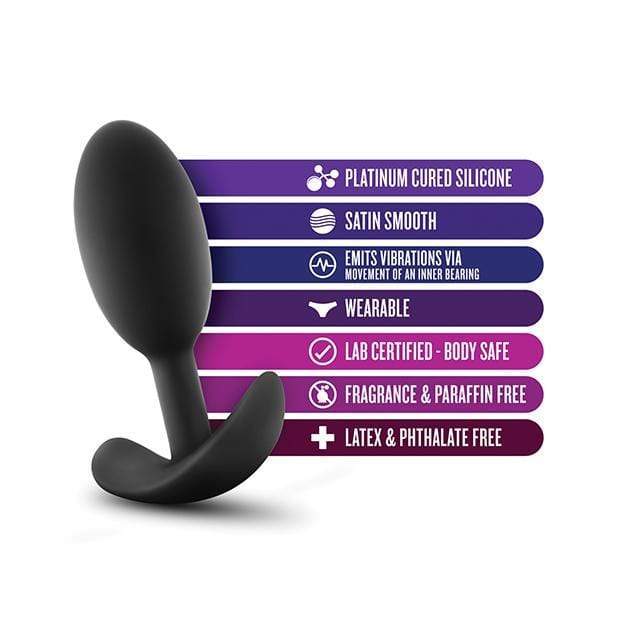 Blush Novelties - Luxe Wearable Vibra Slim Anal Plug Medium (Black) - Anal Plug (Non Vibration) Durio.sg