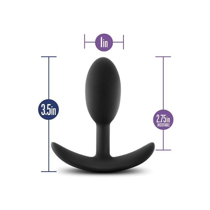 Blush Novelties - Luxe Wearable Vibra Slim Anal Plug Small (Black) - Anal Plug (Non Vibration) Durio.sg