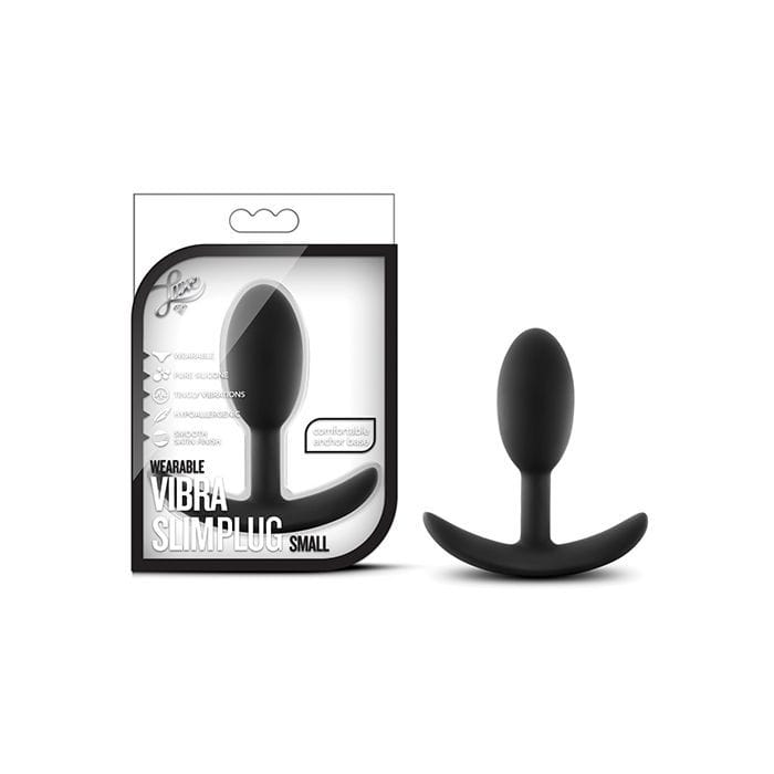 Blush Novelties - Luxe Wearable Vibra Slim Anal Plug Small (Black) - Anal Plug (Non Vibration) Durio.sg
