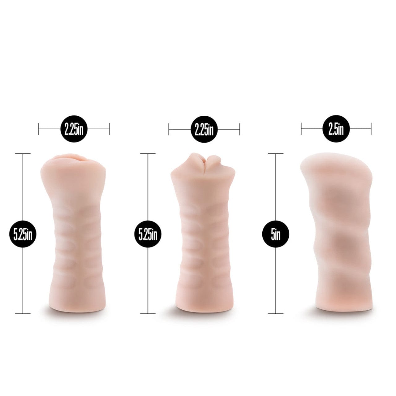 Blush Novelties - M for Men Self Lubricating Vibrating Stroker Masturbator Sleeve Kit (Beige) - Masturbator Soft Stroker (Vibration) Non Rechargeable Durio.sg