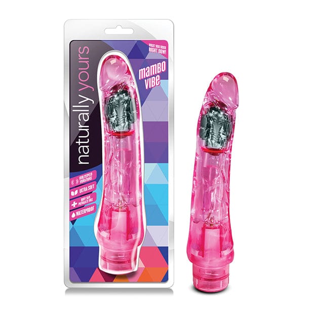 Blush Novelties - Naturally Yours Mambo Vibe Realistic Vibrating Dildo 9" (Pink) - Realistic Dildo w/o suction cup (Vibration) Non Rechargeable Durio.sg