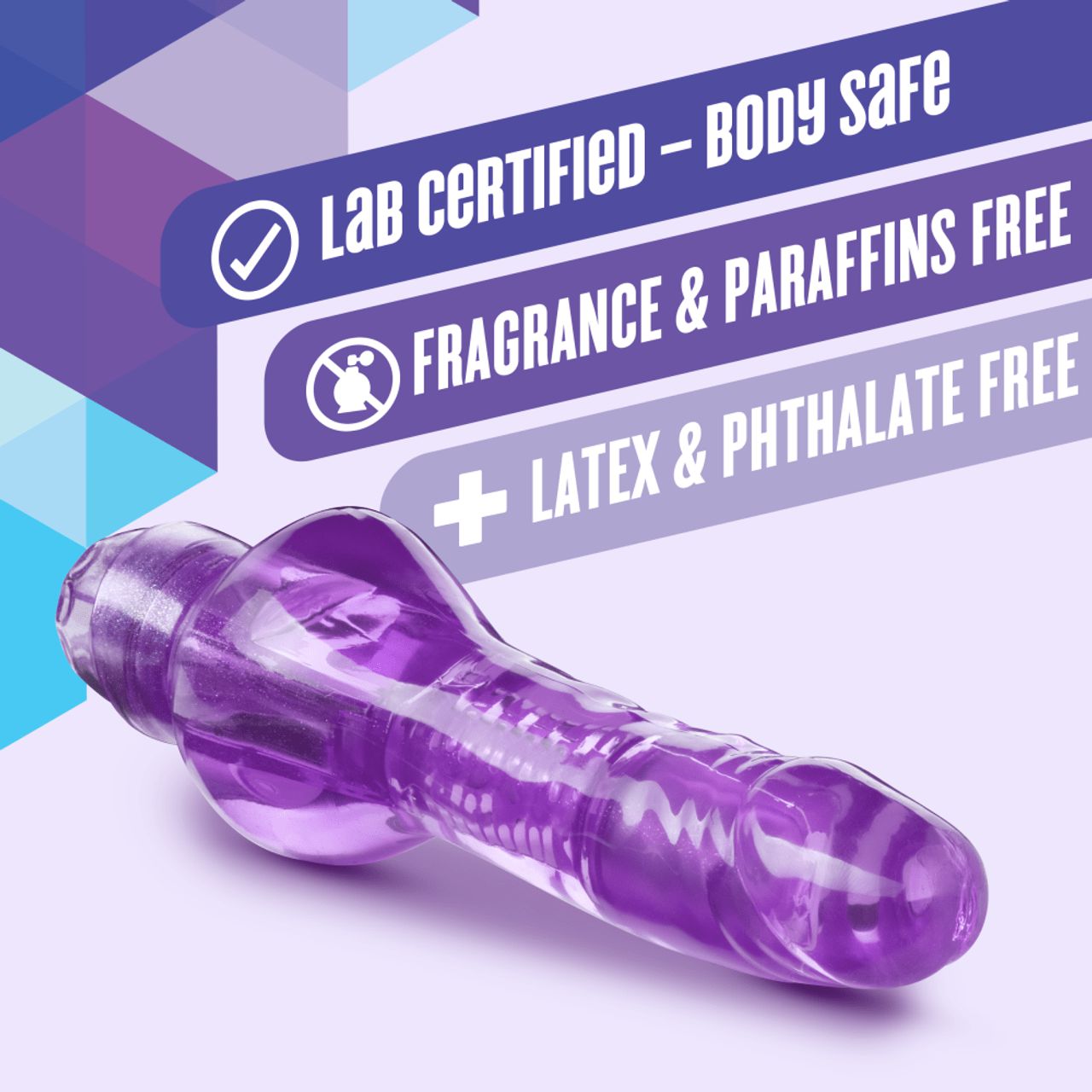 Blush Novelties - Naturally Yours Mr Right Now Vibrating Realistic Dildo 6.5" (Purple) - Realistic Dildo w/o suction cup (Vibration) Non Rechargeable Durio.sg