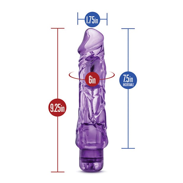 Blush Novelties - Naturally Yours Wild Ride Realistic Vibrating Dildo 9" (Purple) - Realistic Dildo w/o suction cup (Vibration) Non Rechargeable Durio.sg