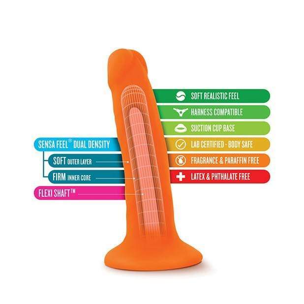 Blush Novelties - Neo Dual Density Realistic Cock 6" (Orange) - Realistic Dildo with suction cup (Non Vibration) Durio.sg