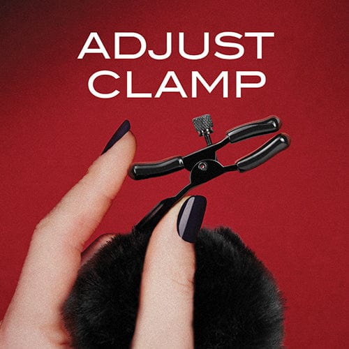 Blush Novelties - Noir Pom Adjustable Nipple Clamps (Black) - Nipple Clamps (Non Vibration) Durio.sg