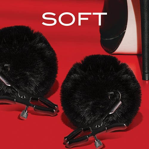 Blush Novelties - Noir Pom Adjustable Nipple Clamps (Black) - Nipple Clamps (Non Vibration) Durio.sg