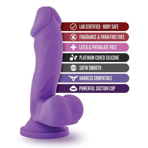 Blush Novelties - Ruse Juicy Pleasure Dildo 7" (Purple) - Realistic Dildo with suction cup (Non Vibration) Durio.sg