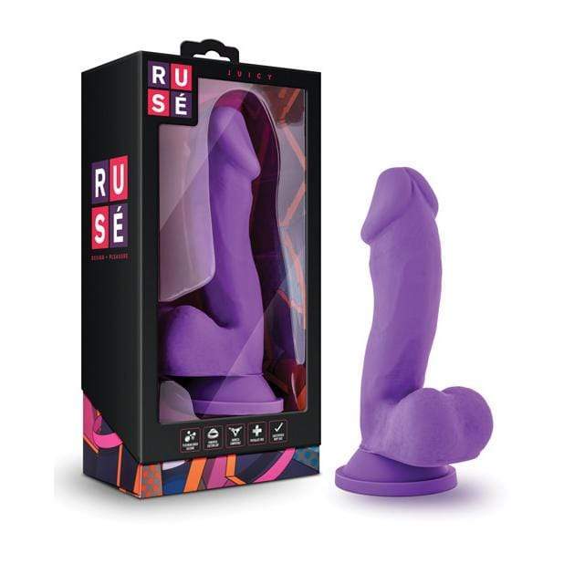 Blush Novelties - Ruse Juicy Pleasure Dildo 7" (Purple) - Realistic Dildo with suction cup (Non Vibration) Durio.sg