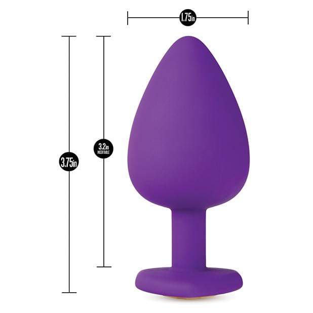 Blush Novelties - Temptasia Bling Anal Plug with Gem Large (Purple) - Anal Plug (Non Vibration) Durio.sg