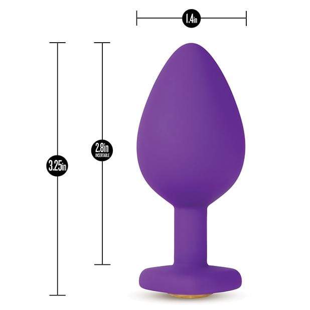 Blush Novelties - Temptasia Bling Anal Plug with Gem Medium (Purple) - Anal Plug (Non Vibration) Durio.sg
