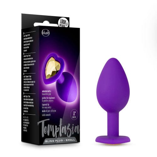 Blush Novelties - Temptasia Bling Anal Plug with Gem Small (Purple) - Anal Plug (Non Vibration) Durio.sg