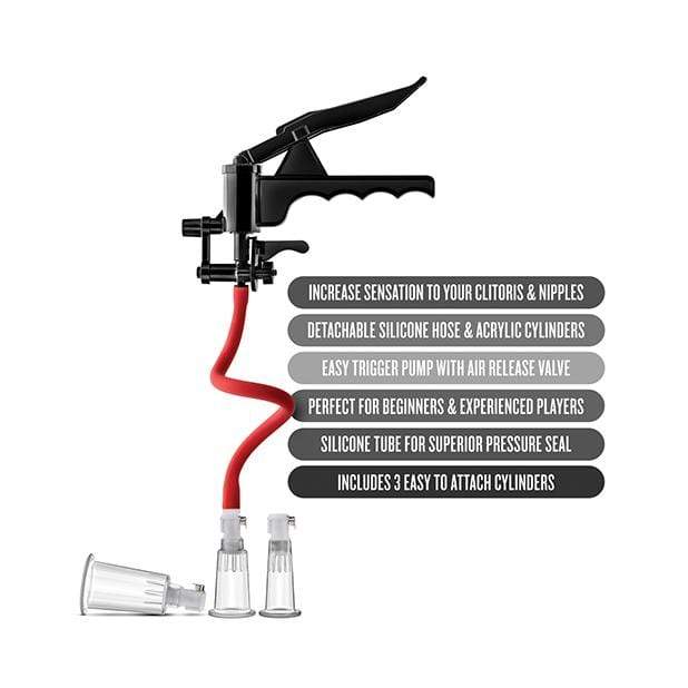 Blush Novelties - Temptasia Clitoris and Nipple Pleasure Enhancement Pump System (Clear) - Clitoral Pump (Non Vibration) Durio.sg