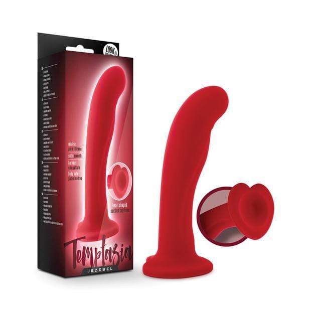 Blush Novelties - Temptasia Jezebel Heart Shaped Suction Cup Dildo (Red) - Non Realistic Dildo with suction cup (Non Vibration) Durio.sg