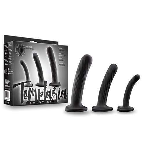 Blush Novelties - Temptasia Twist Kit Set of 3 Dildo (Black) - G Spot Dildo (Non Vibration) Durio.sg