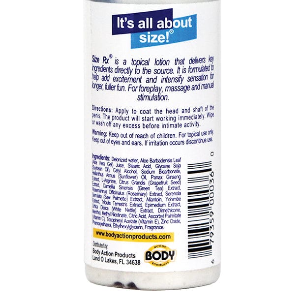 Body Action - Size Rx Male Enhancement Lotion Bottle 2 oz - Delayer Durio.sg