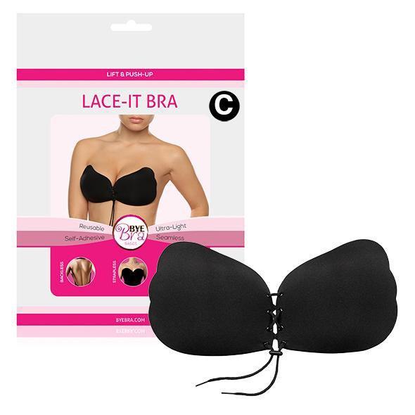Bye Bra - Lace and Push Up Lace-It Bra Cup C (Black) - Costumes Durio.sg