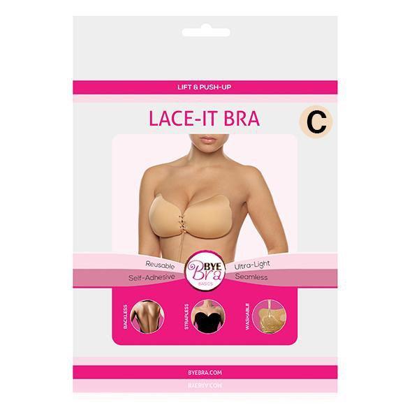 Bye Bra - Lace and Push Up Lace-It Bra Cup C (Nude) - Costumes Durio.sg